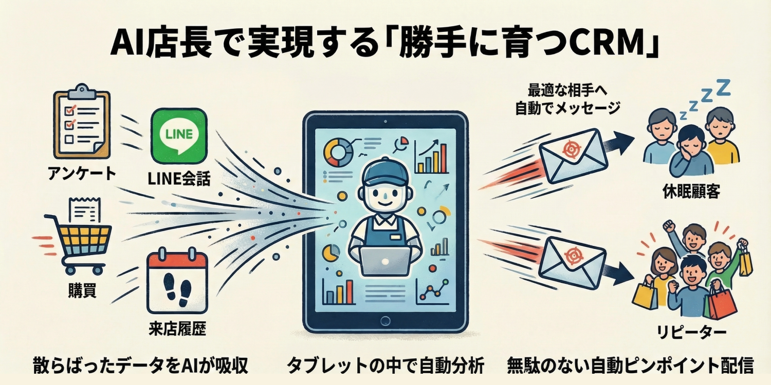CRM（顧客管理）が勝手に育ち、売上を最大化
