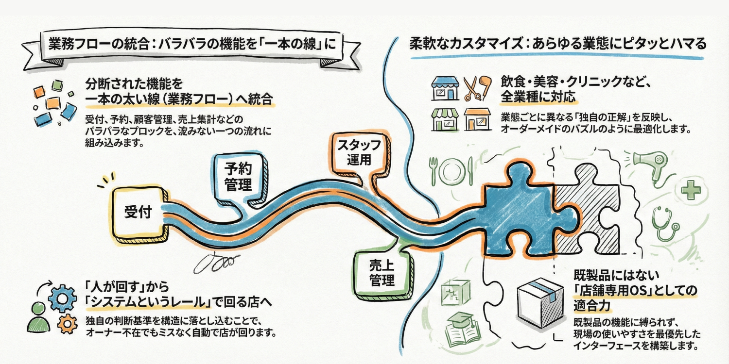 店舗の「システム」として完全カスタマイズ