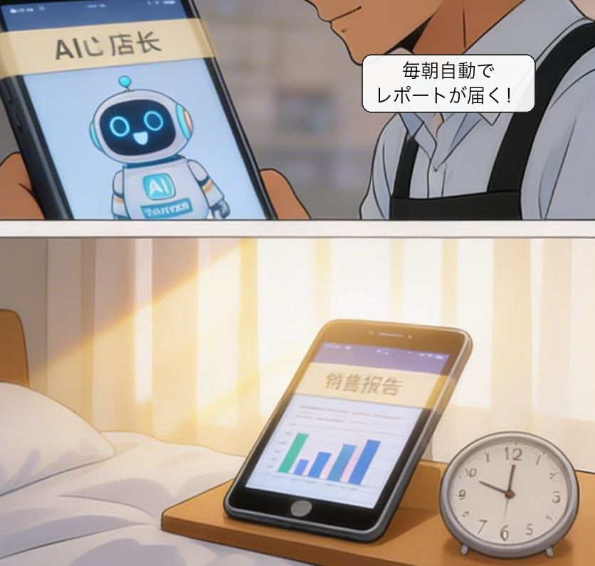 日次売上レポートの仕組みを解説する漫画 コマ4