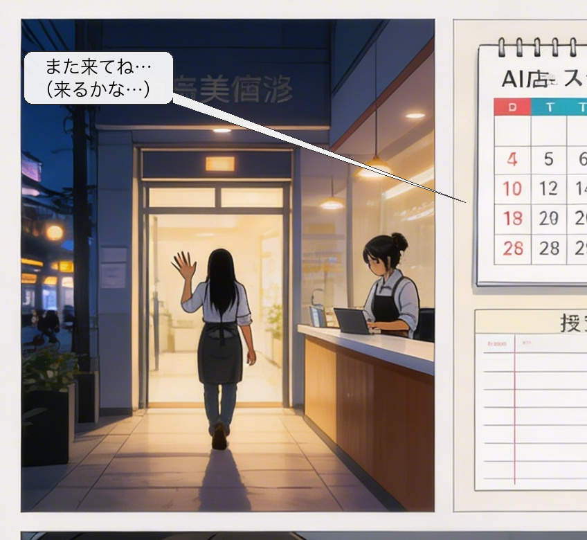 LINE CRM自動配信の仕組みを解説する漫画 コマ1