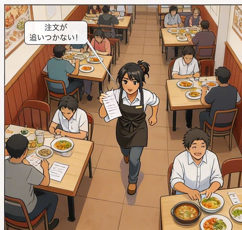 LINE注文自動化の仕組みを解説する漫画 コマ1