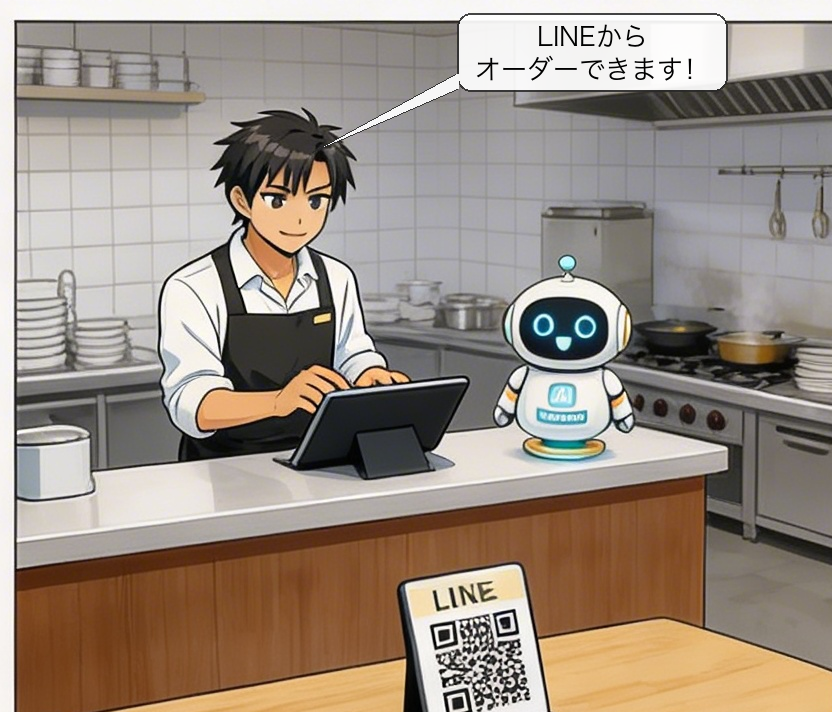 LINE注文自動化の仕組みを解説する漫画 コマ3