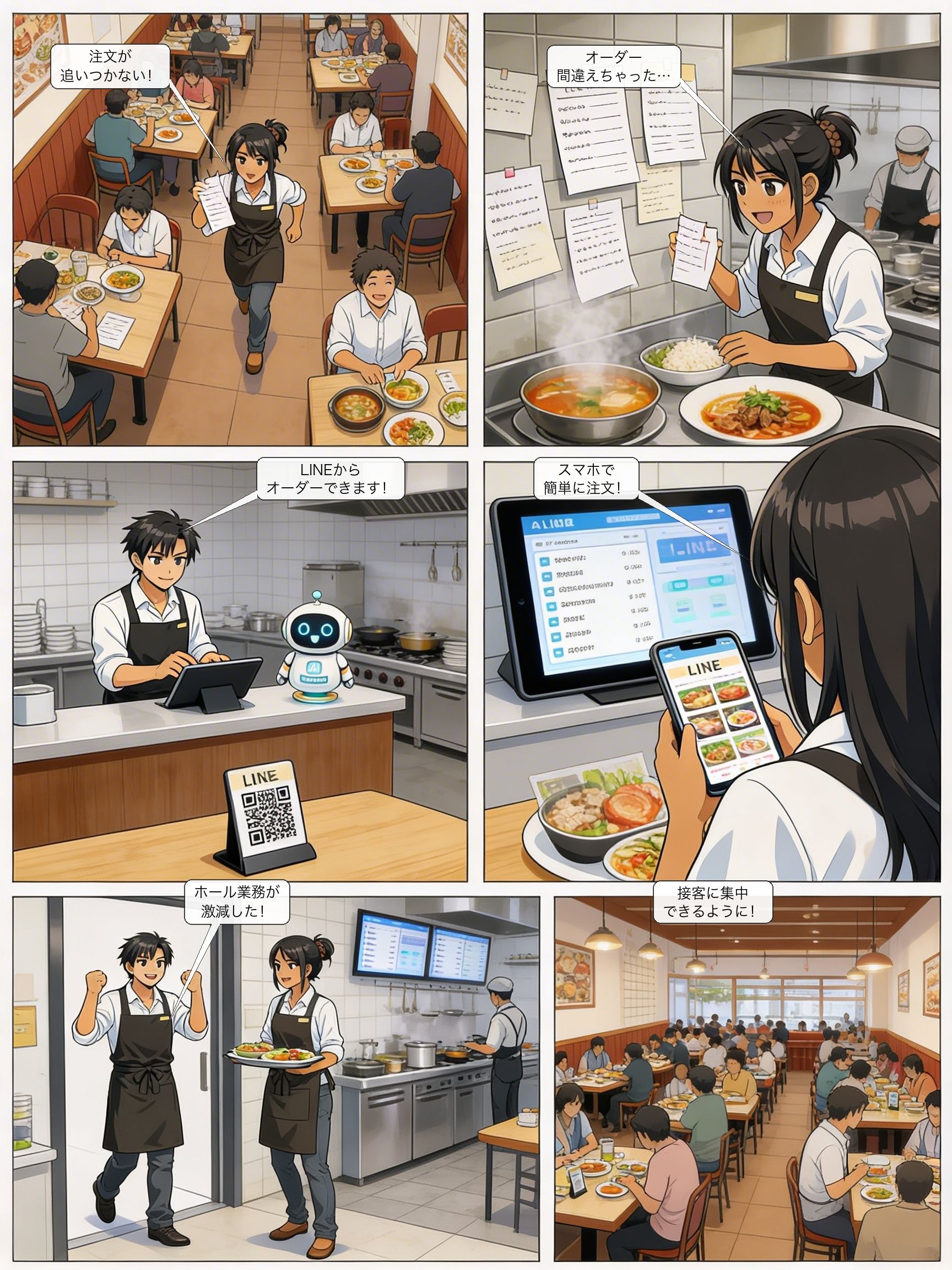 LINE注文自動化の仕組みを解説する漫画