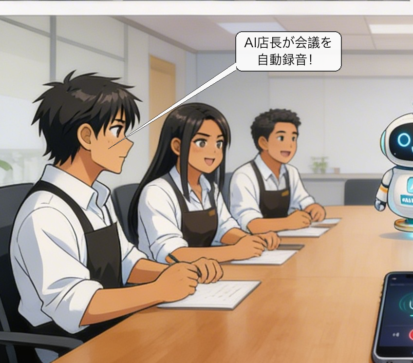 多言語議事録自動作成の仕組みを解説する漫画 コマ3