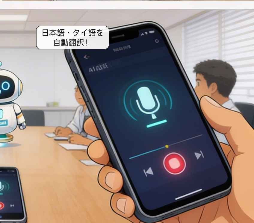 多言語議事録自動作成の仕組みを解説する漫画 コマ4